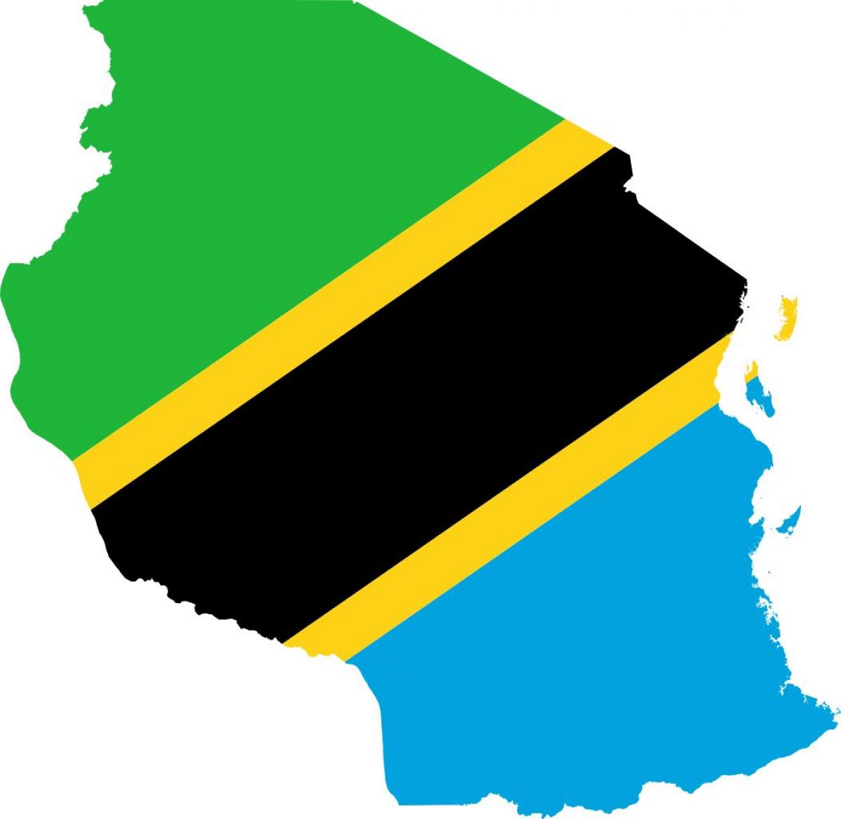 Kaart van tanzanië vlag