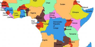 Kaart van afrika wat tanzanië