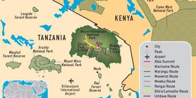 Kaart van tanzanië kilimanjaro