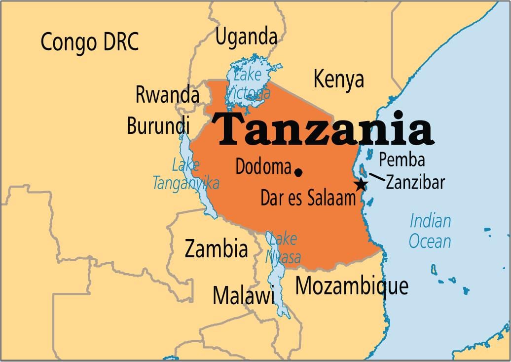 Kaart van dar es salaam, tanzanië