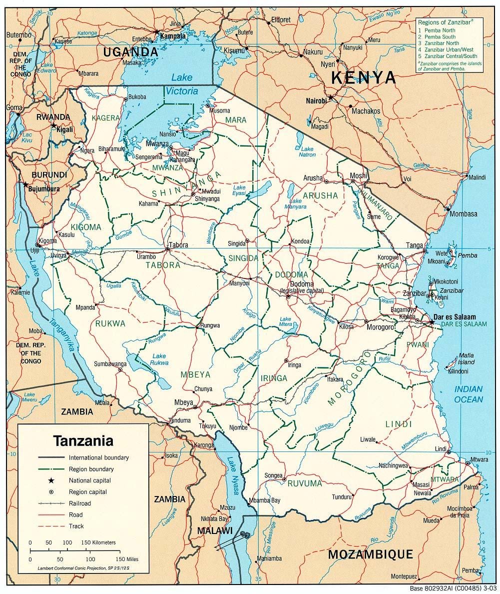 die nuwe kaart van tanzanië