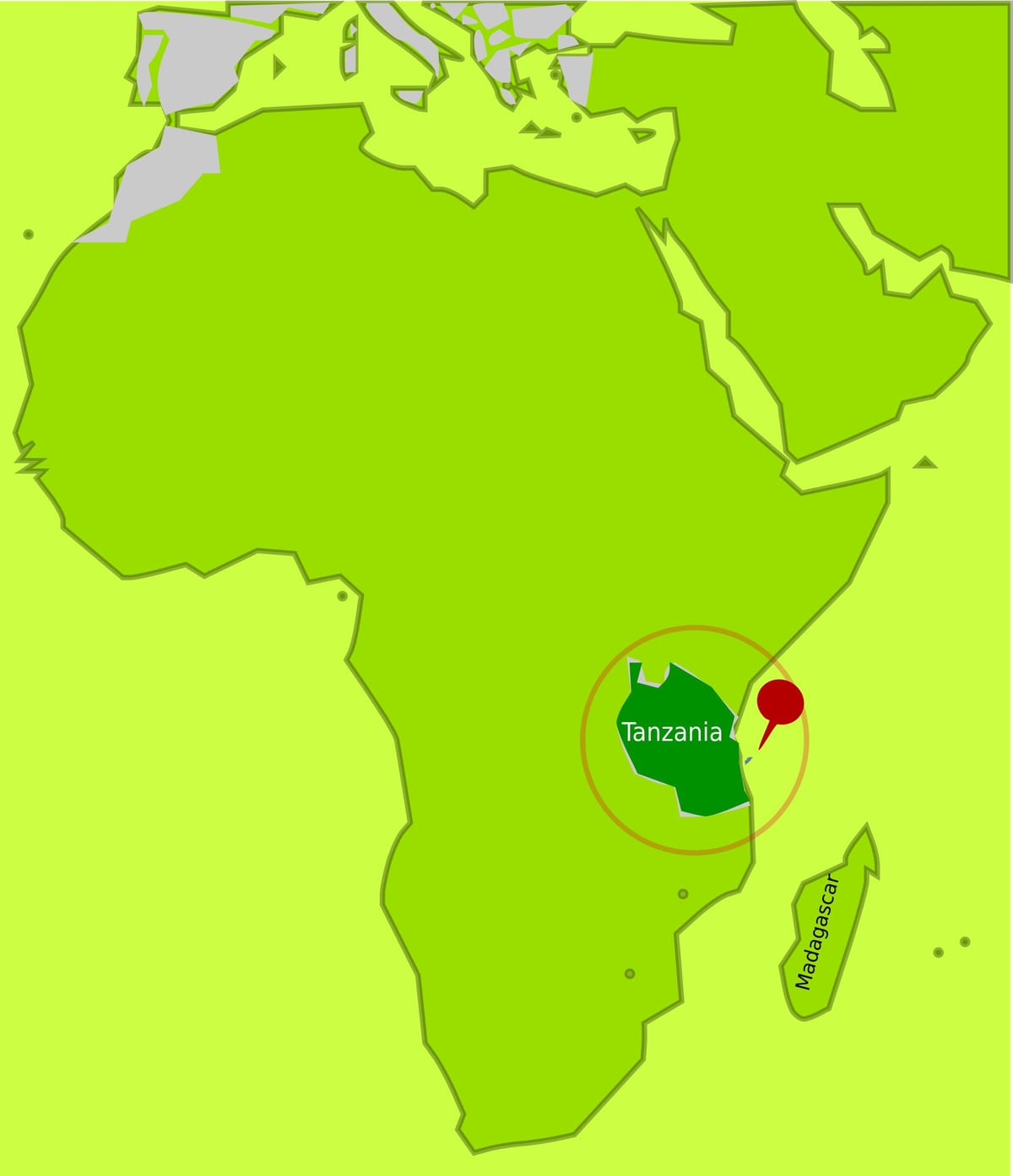 Kaart van die mafia island tanzanië