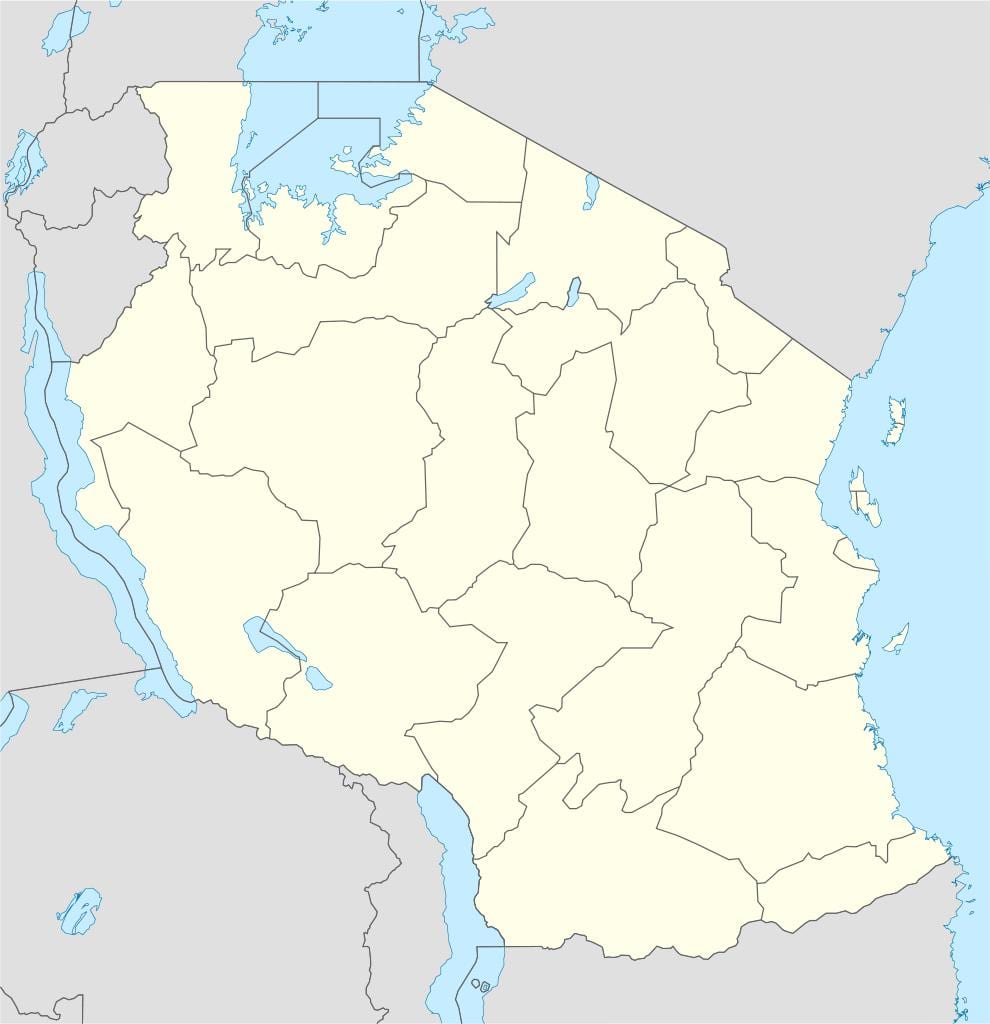 Kaart van tanzanië vector
