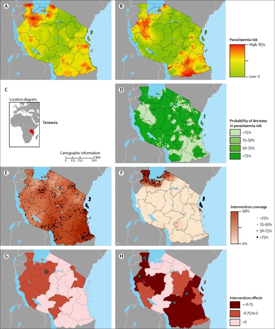Kaart van tanzanië malaria 