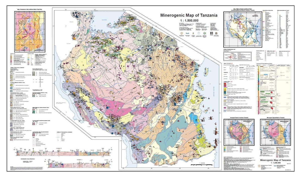geologie en minerale kaart van tanzanië