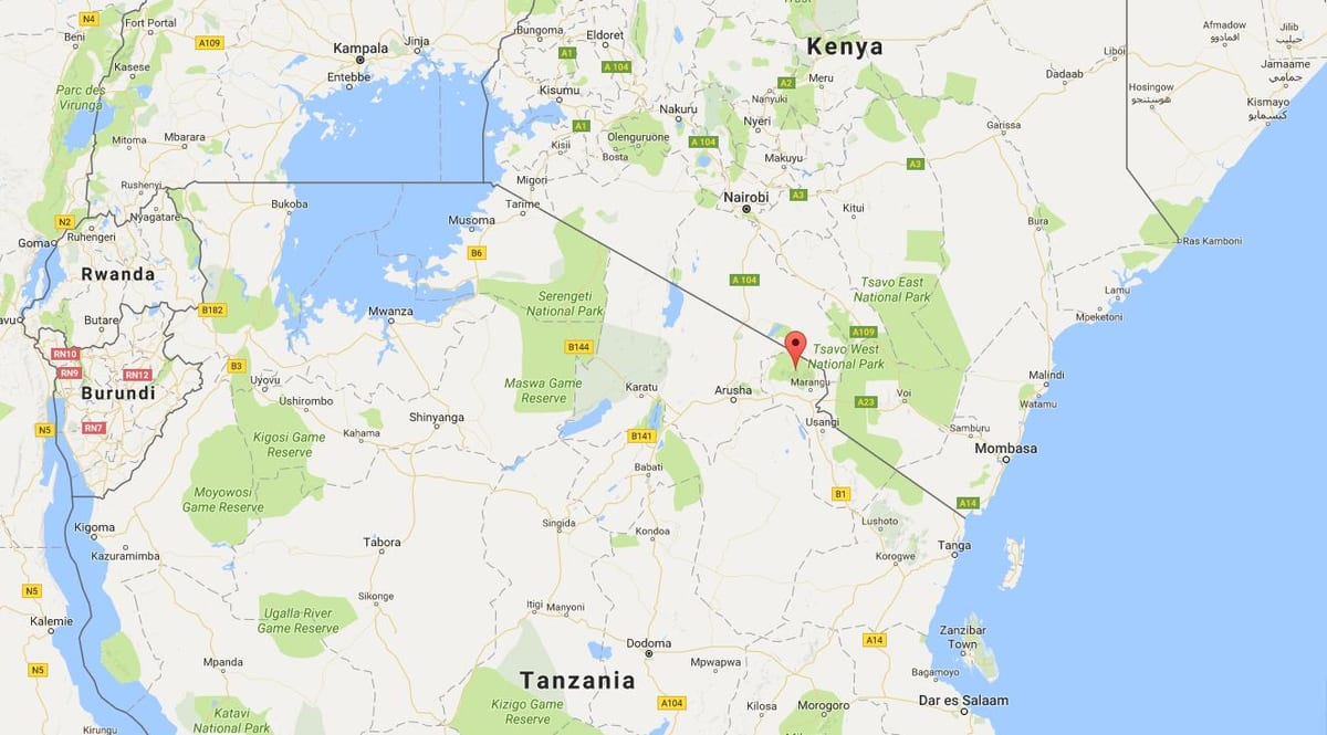 tanzanië plek op die wêreld kaart