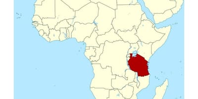 Kaart van die plek van tanzanië op die wêreld 