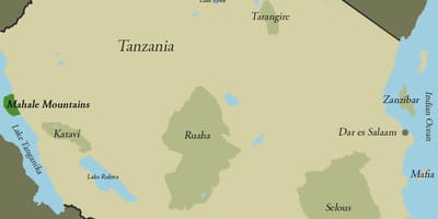 Kaart van tanzanië berge