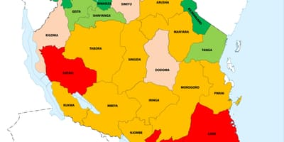 Tanzanië bevolkingsdigtheid kaart