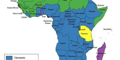 Kaart van tanzanië godsdiens