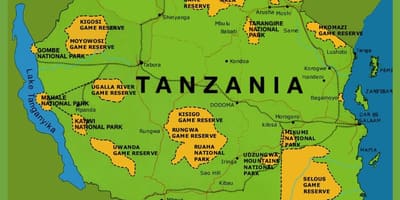 'n kaart van tanzanië
