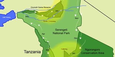 Kaart van tanzanië migrasie 