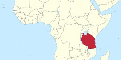 Tanzanië op die kaart van afrika