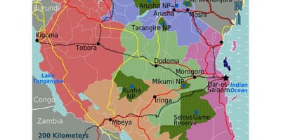 Kaart van tanzanië taal